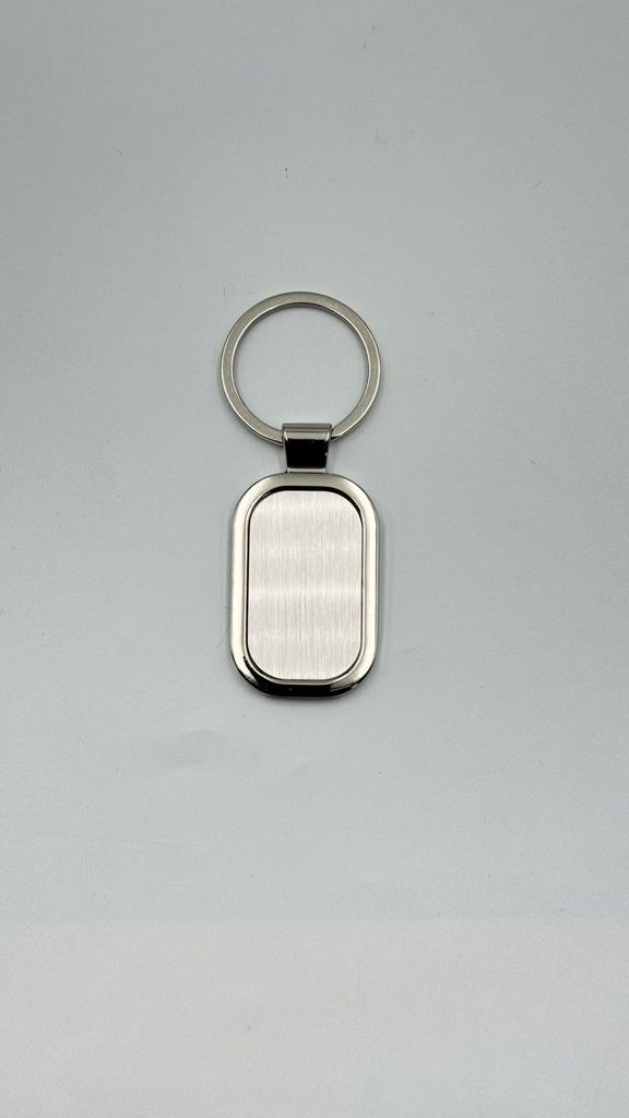 Metal Rectangular Oval Keychain