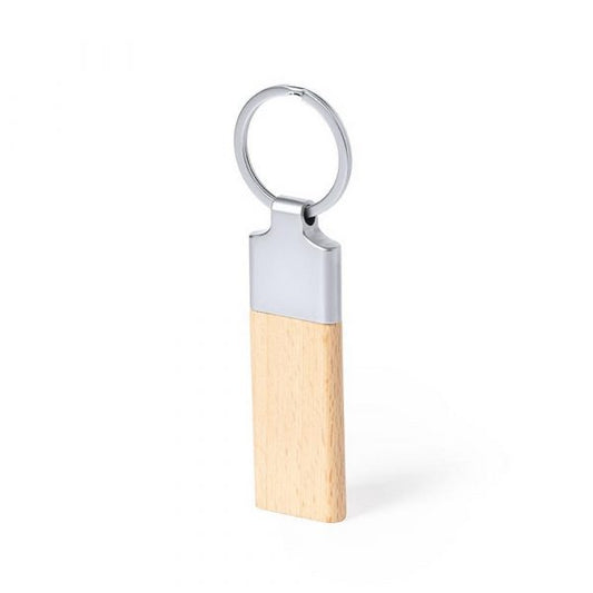 Half Metal And Wood Rectangle keychain