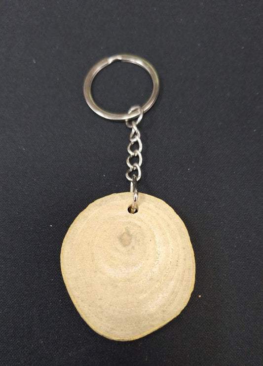 Round Wood Keychain