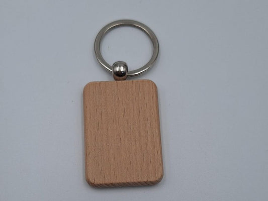 Square Wood Keychain