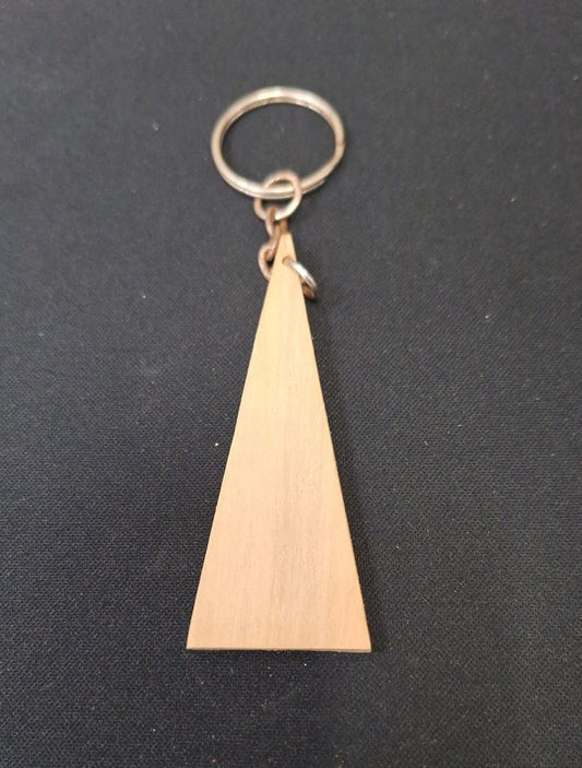 Triangle Wood Keychain