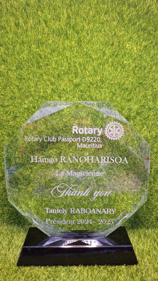 Trophy Shield Circle with Black Base