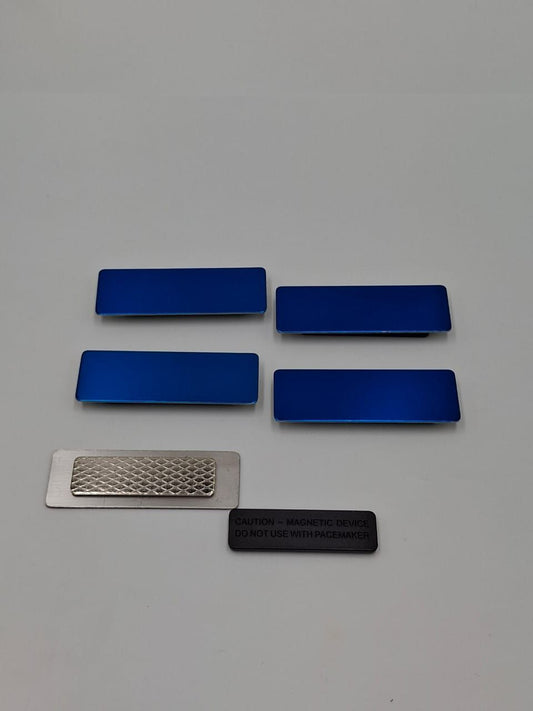 Glossy Blue Magnetic Badges