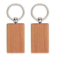 Rectangular wood keychain